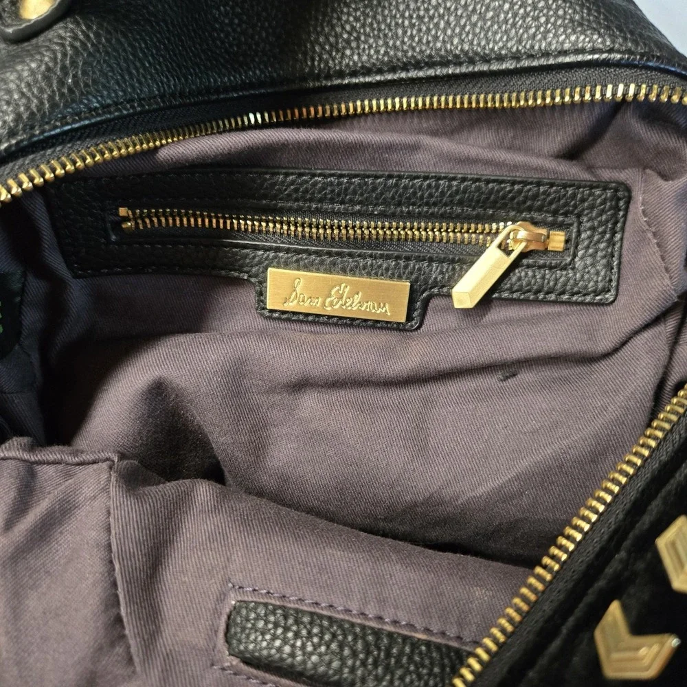 SAM EDELMAN Gold Studded Black Backpack‎